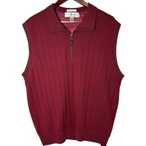 Fairway & Greene Merino Wool Golf Sweater Vest Men’s Sz M Preppy Academia